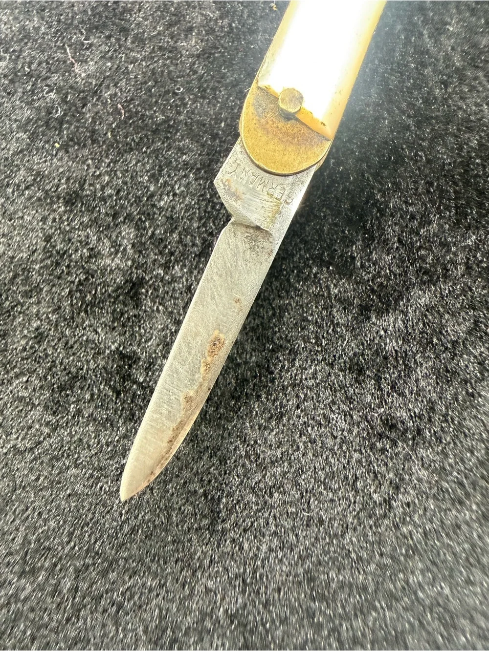 Vintage Germany Mother of Pearl Folding Pen Knife Pocket Knife